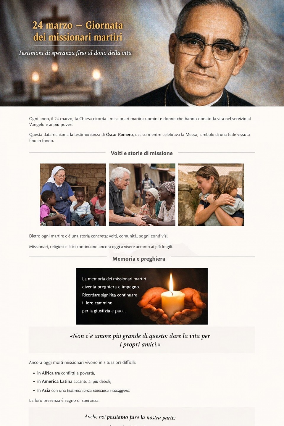 Giornata dei missionari martiri